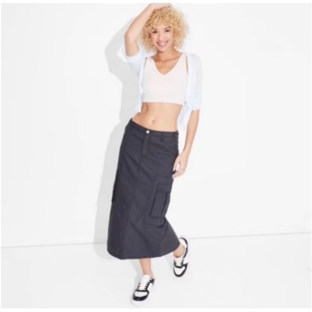 Long cargo skirt